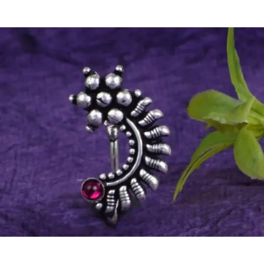 Trendy Beautiful Oxidised Silver Adjustable Nath