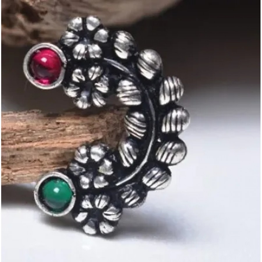 Trendy Beautiful Oxidised Silver Adjustable Nath