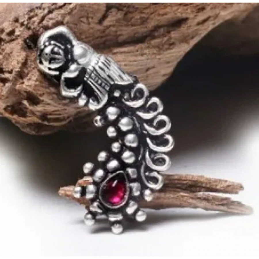 Trendy Beautiful Oxidised Silver Adjustable Nath