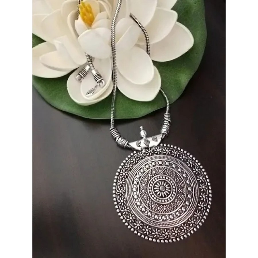 Fancy Afghani German Silver Chain  Pendent