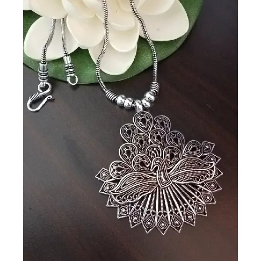 Fancy Afghani German Silver Chain  Pendent