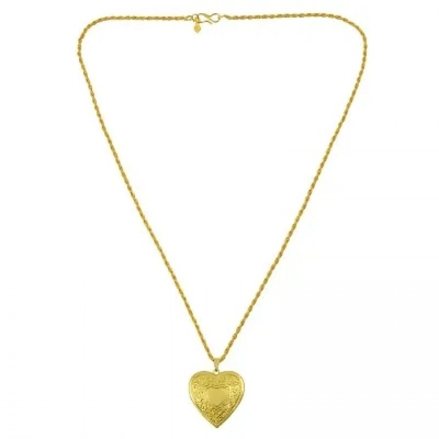 Fashion Jewellery Golden Gold Plated, Heart Shape, Openable Photo Pendant for Men and Women