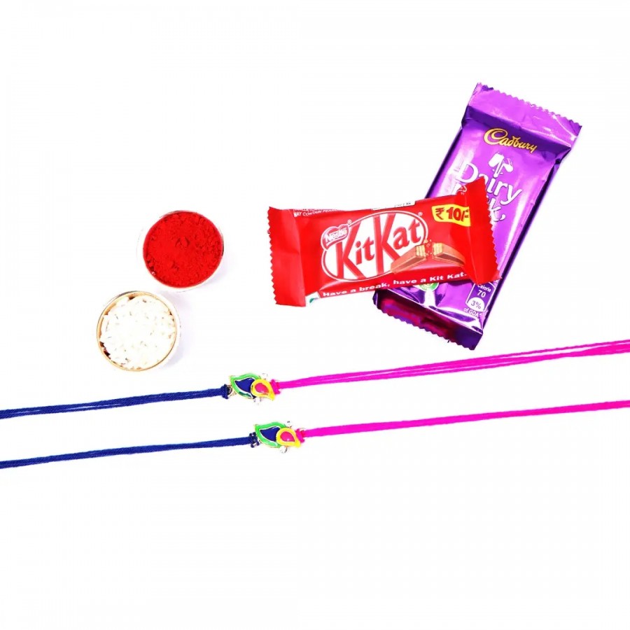 Jarkan Designer Rakhi Set Of 2 With Combo Chocolate