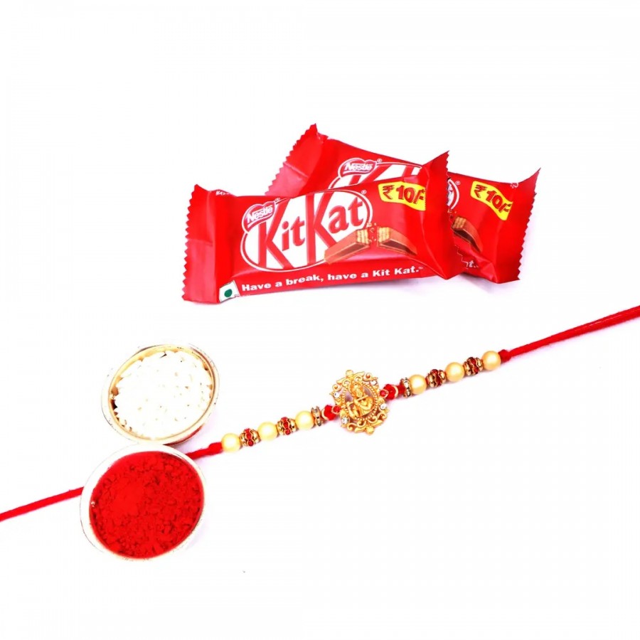 Kanha Pearl Designer Rakhi Set Of 1 With 5 Star Chocolate Bar, 40G Pack Of 2 (RoliChawal)