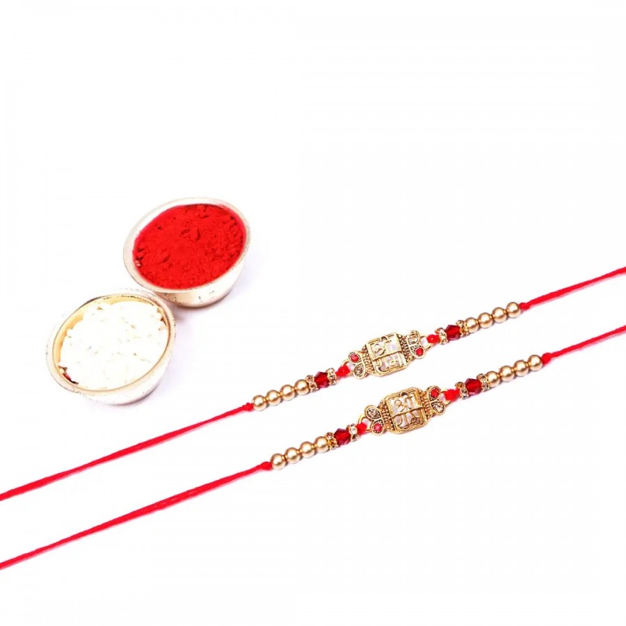 Shree Ram Designer Rakhi Set Of 2 (Rolichawal)