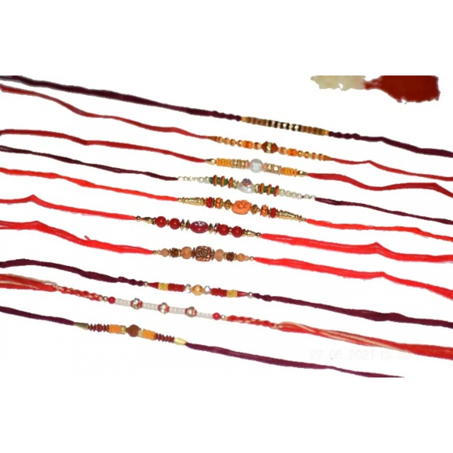 Stylish Multicoloured Non Precious Metal Rakhi Set