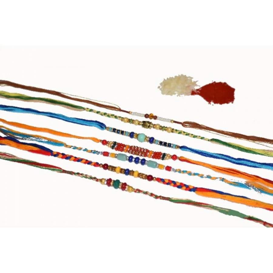 Stylish Multicoloured Non Precious Metal Rakhi Set