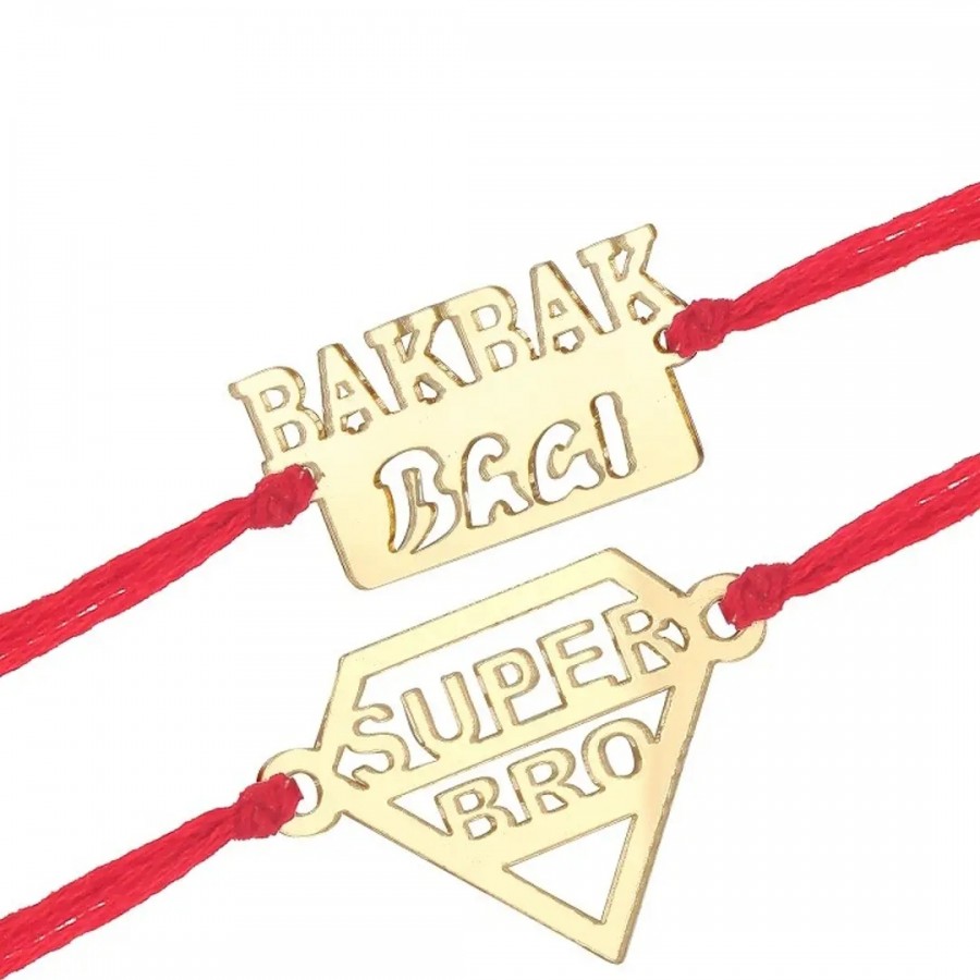 This BakBak Bhai and Super Bro Fancy Rakhi for Lovely Brother (pack of 2)