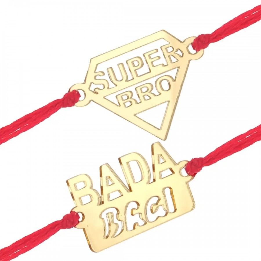 This Super Bro and Bada Bhai Fancy Rakhi for Lovely Brother (pack of 2)