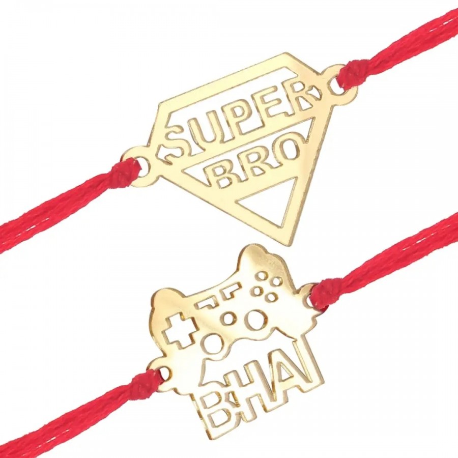 This Super Bro and Gaming wala Bhai Fancy Rakhi for Lovely Brother (pack of 2)