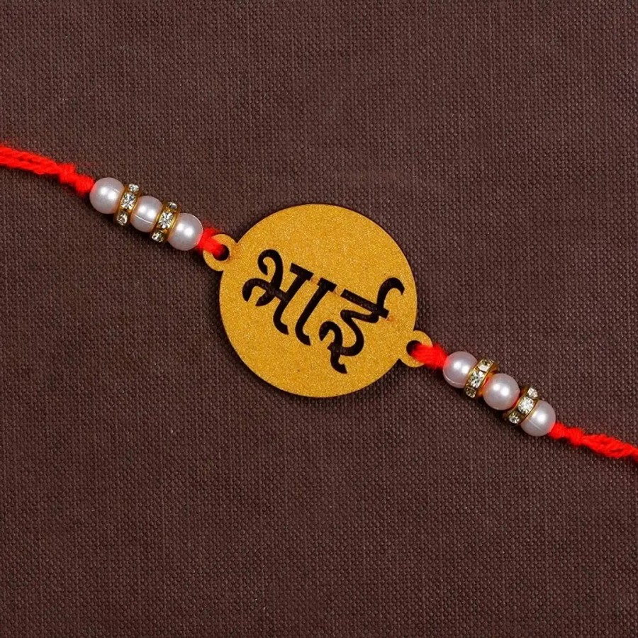 Unique Design Wood Rakhi Pack Of 1