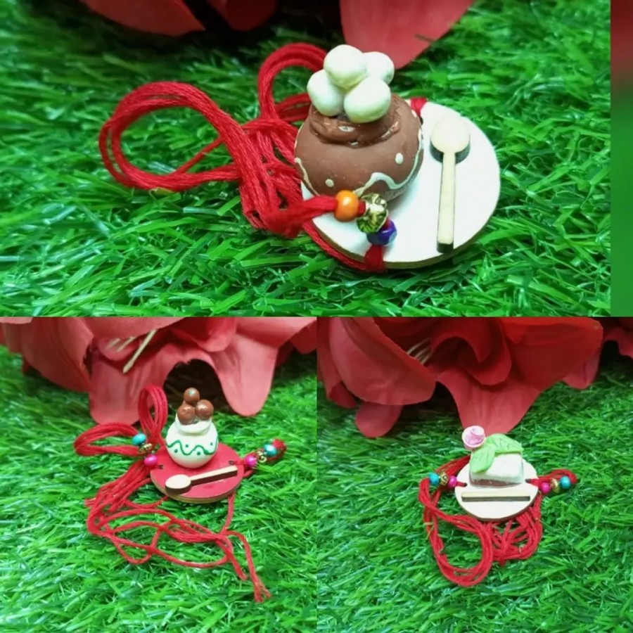 beautiful  food lover rakhi set of 3