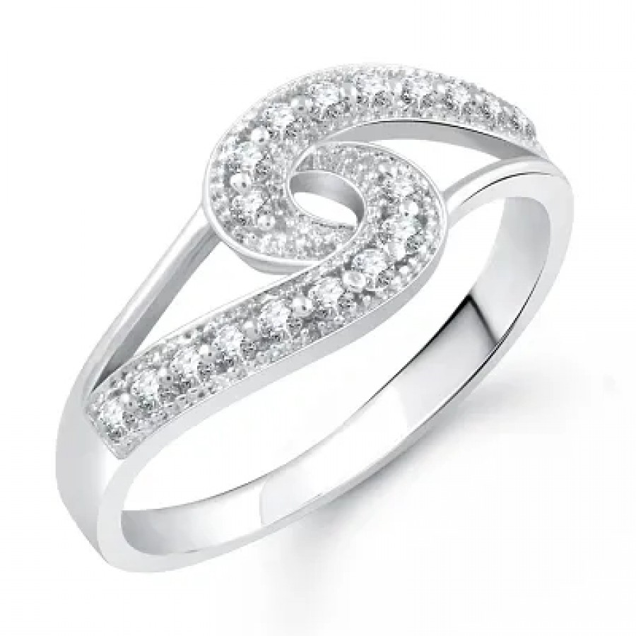 Beauty Craft (CZ) Rhodium Plated Alloy Ring [VFJ1001FRR]