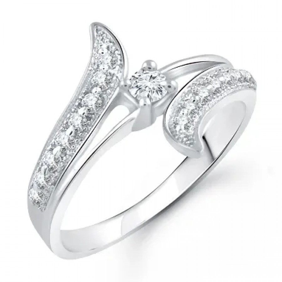 Beauty Craft (CZ) Rhodium Plated Alloy Ring for wmen and Girls- [VFJ1002FRR]