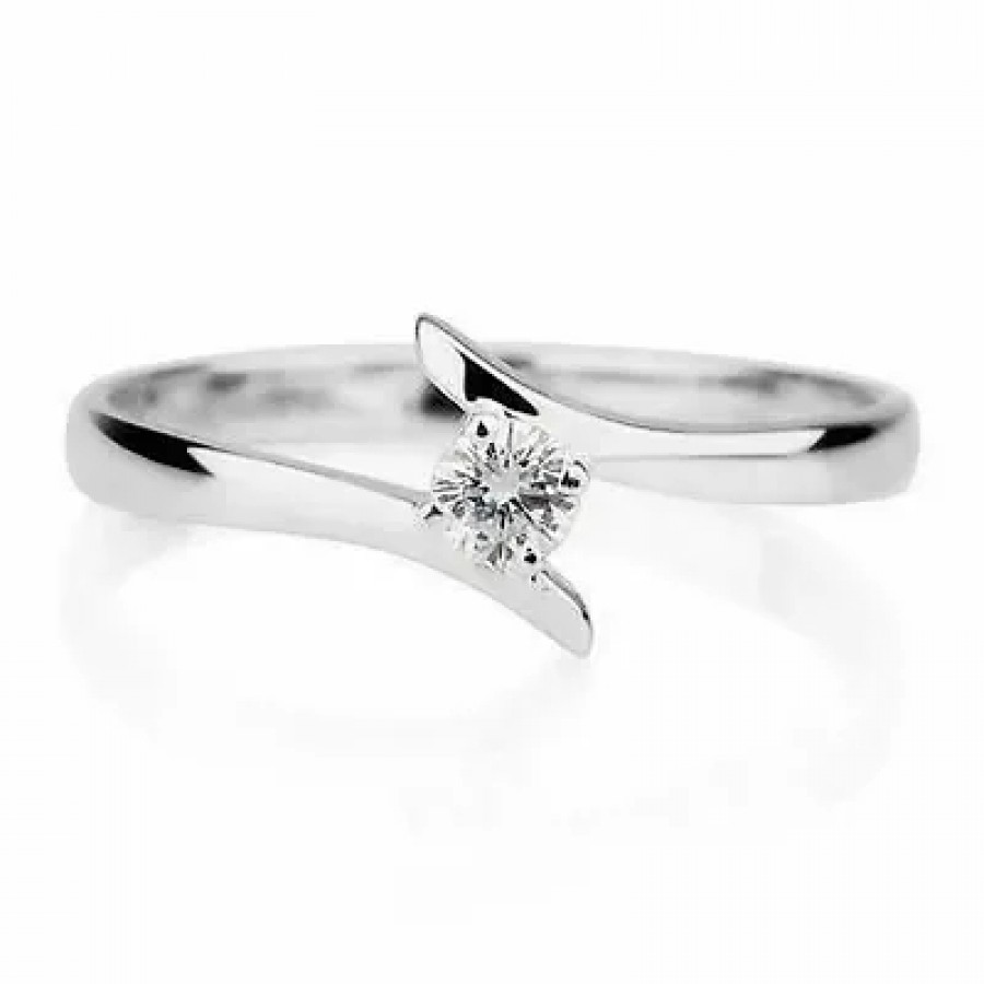 Creative  Solitaire CZ Rhodium Plated Alloy Ring for Women and Girls