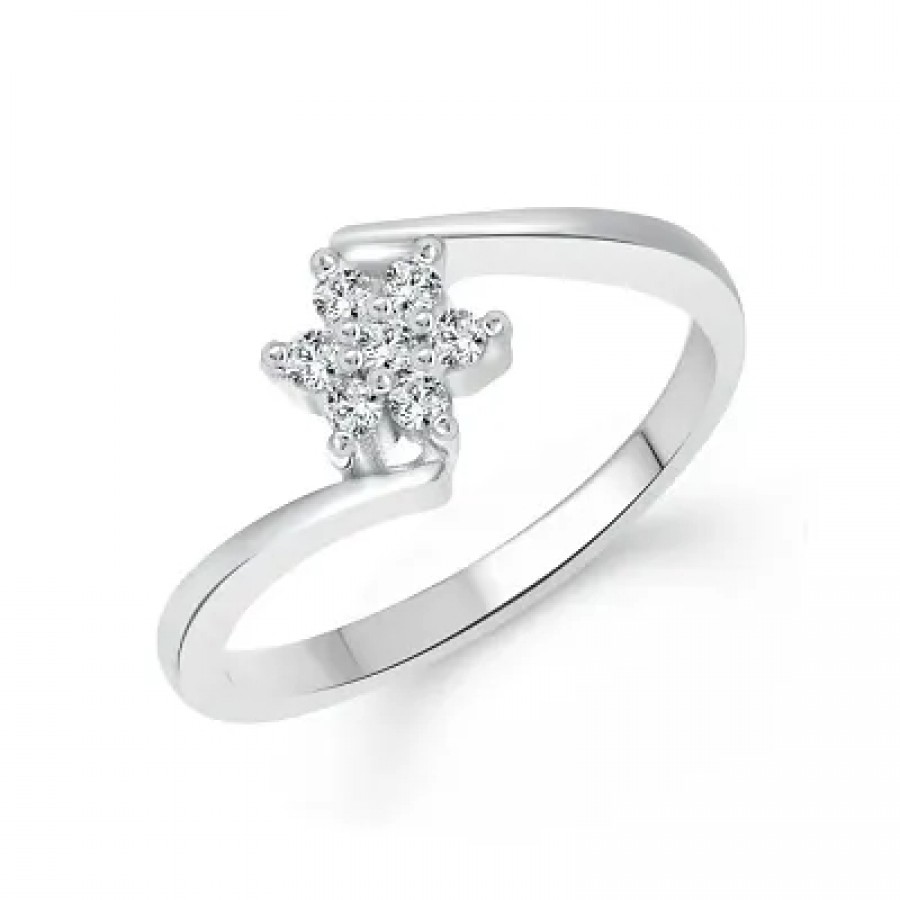 Daily Wear CZ Rhodium Plated alloy Ring - [VFJ1087FR]