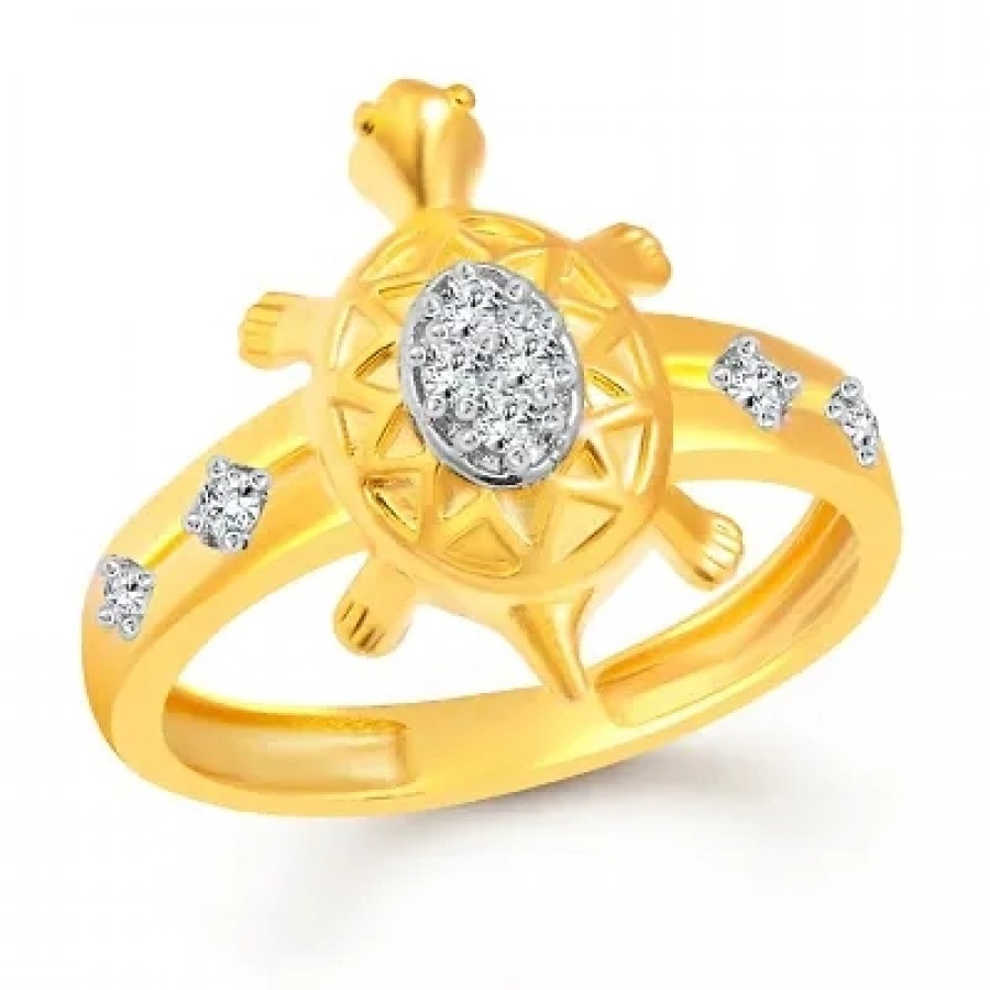 Divine Turtle CZ Gold and Rhodium Plated alloy Ring for Women and Girls - [VFJ1090FRG]