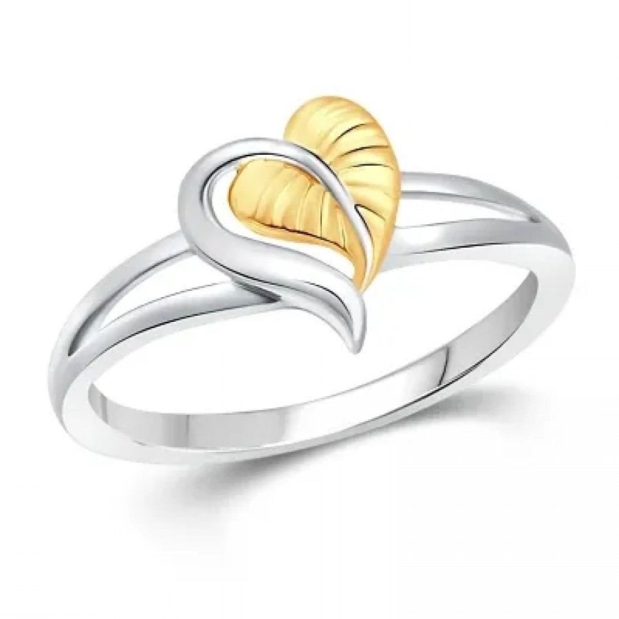 Exclusive Leaf Rhodium Plated AlloyRing for Women and Girls