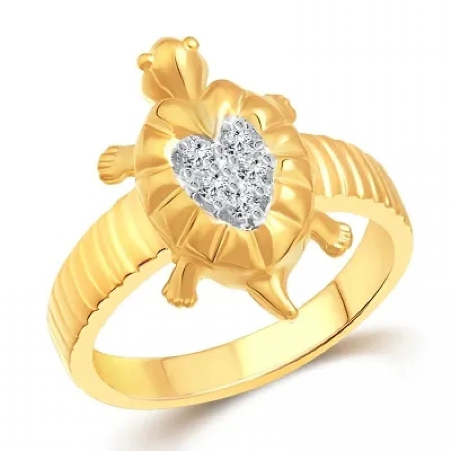 Glamour Turtle CZ Gold and Rhodium Plated alloy Ring for Women and Girls - [VFJ1096FRG]