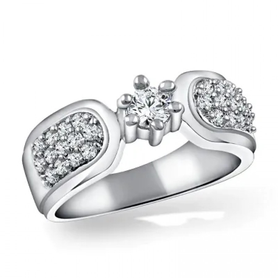 Stylo Queen (CZ) Rhodium Plated Alloy Ring for Women and Girls - [VFJ1008FRR]