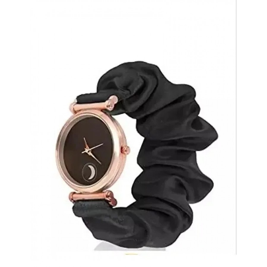 Stylish Black Fabric Analog Watch For Women