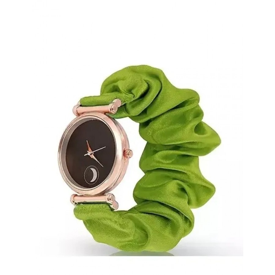 Stylish Green Fabric  Analog Watch For Women