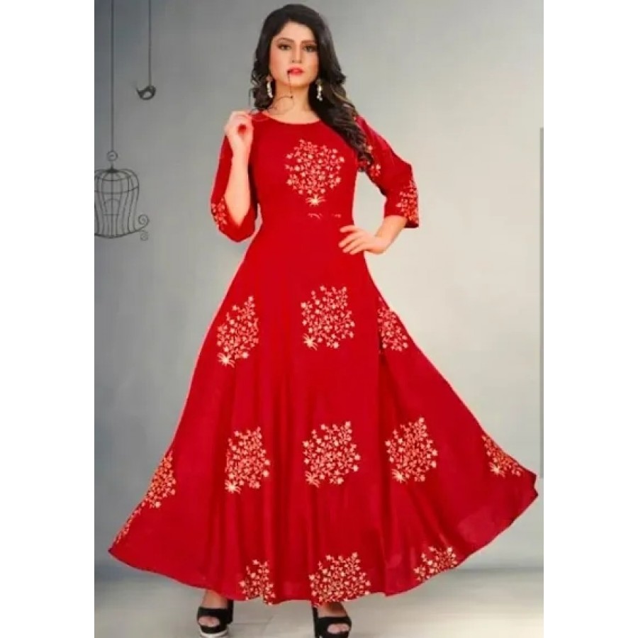 Alluring Rayon western Wear Dress For Womens