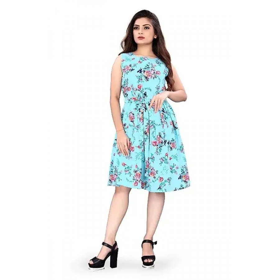 Classic Crepe Printed Dresses for Women