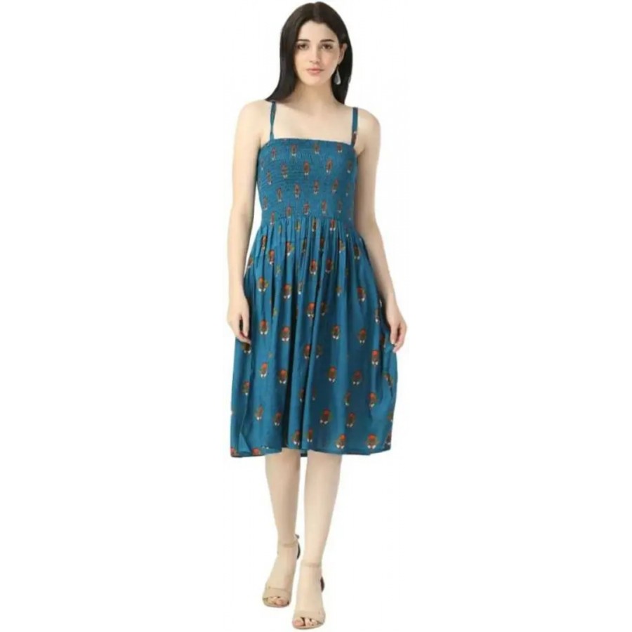 Classic Rayon Printed Dresses for Women