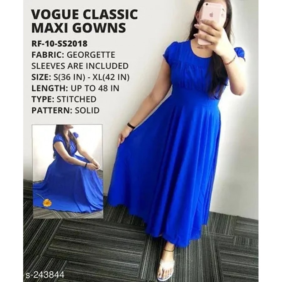 Royal Blue 11010 Long Maxi Dress with Cape Sleeve