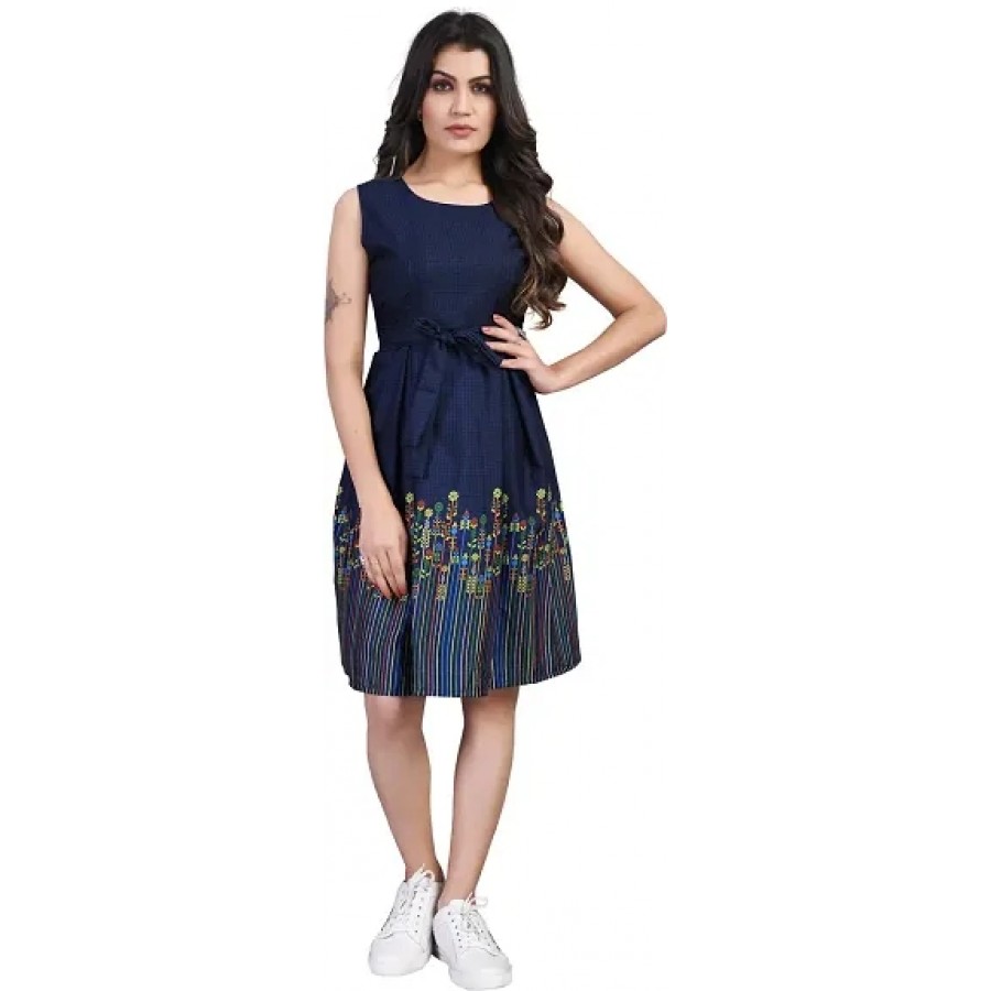 Stylish Crepe Printed Dress For Women