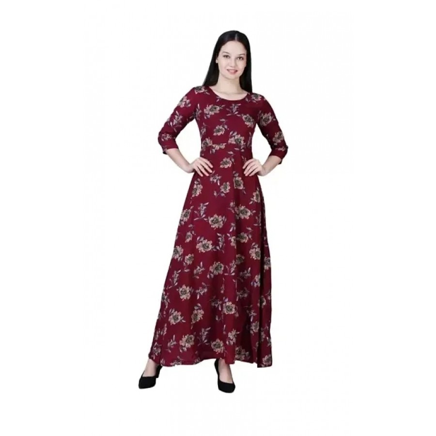 THE BEBO FLORAL CREP DRESS (SKU:322MAXIDRESS)