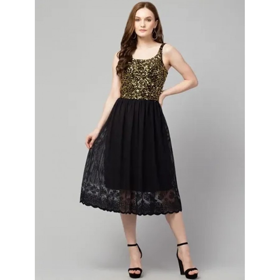 Trendy Sequinned Mesh Dress