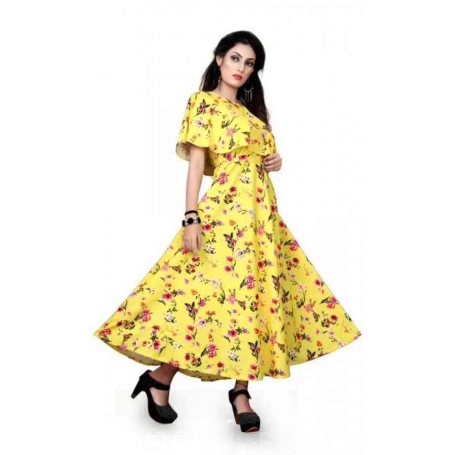 Trendy Printed Crepe Women Dress