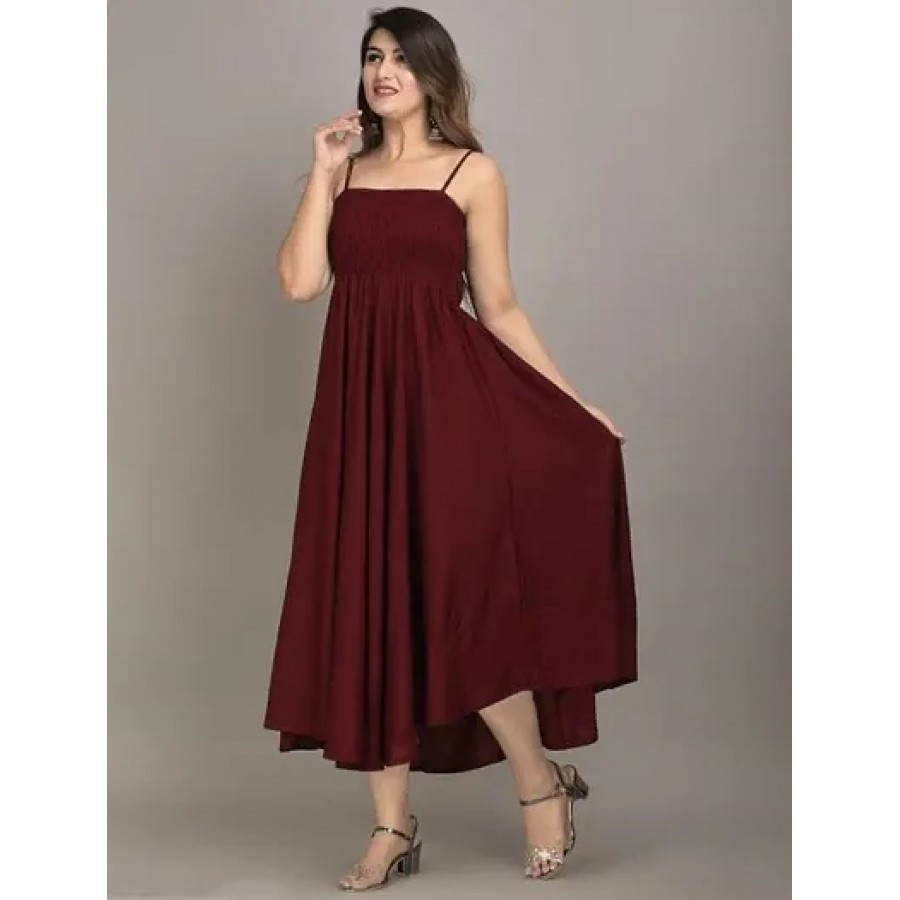 Women Stylish Solid Long Dress