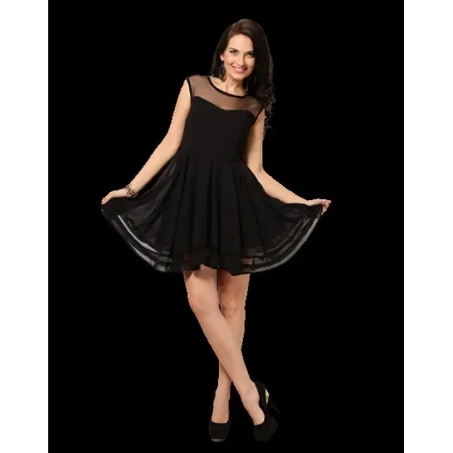 Womens Crepe Casual Net Dress