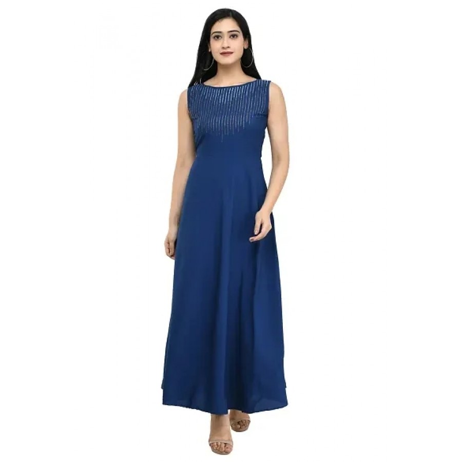 Women's Emblished Sleevless Maxi Dress