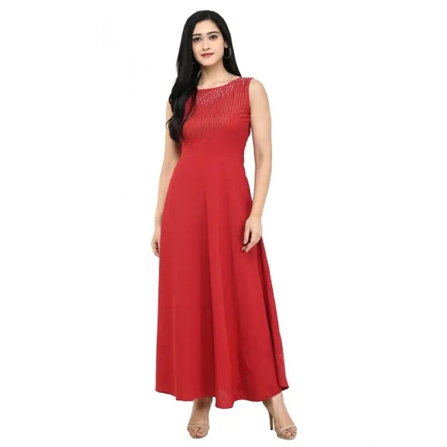 Women's Emblished Sleevless Maxi Dress