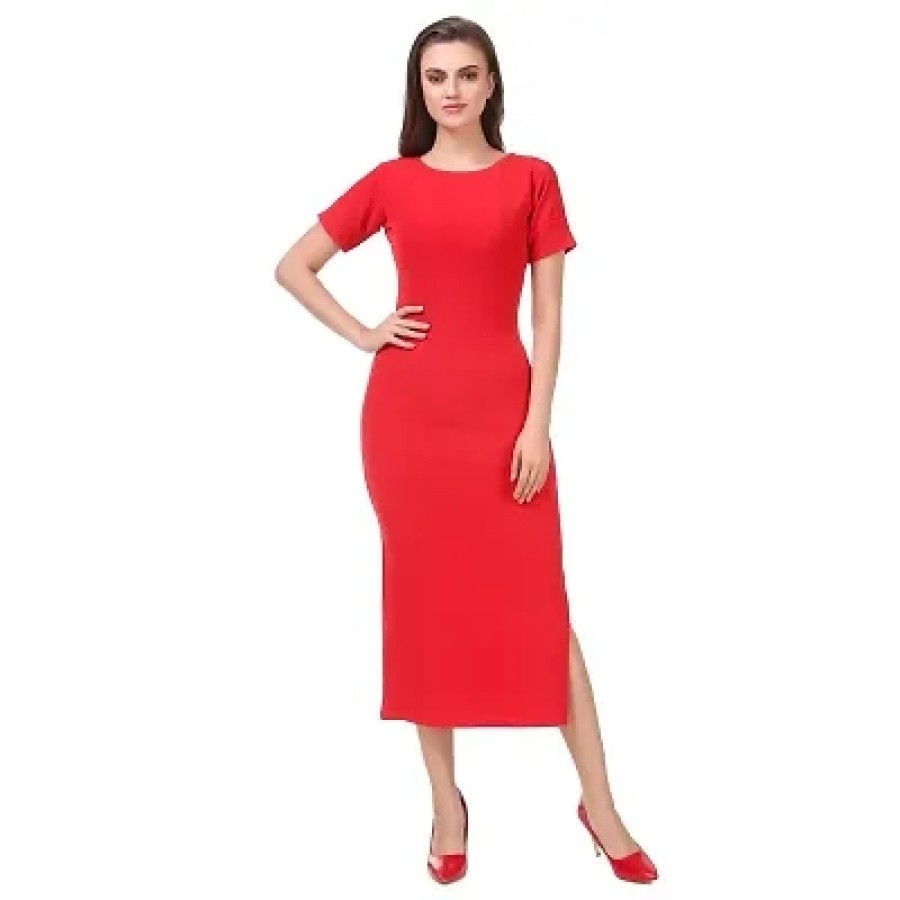 Women's Midi Length cotton Spandex Dresses