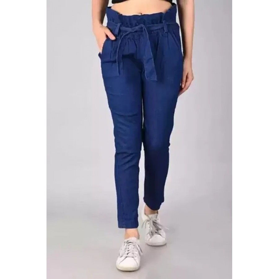 Blue Denim Printed Jeans   Jeggings For Women