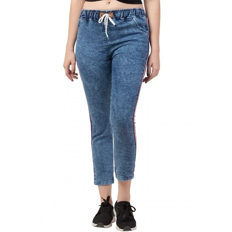 Blue Denim Solid Jeans   Jeggings For Women