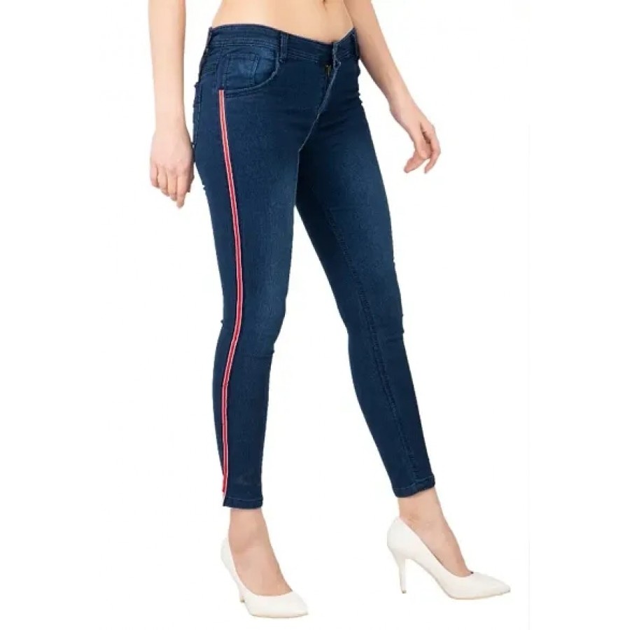 Blue Side Rib Women Jeans