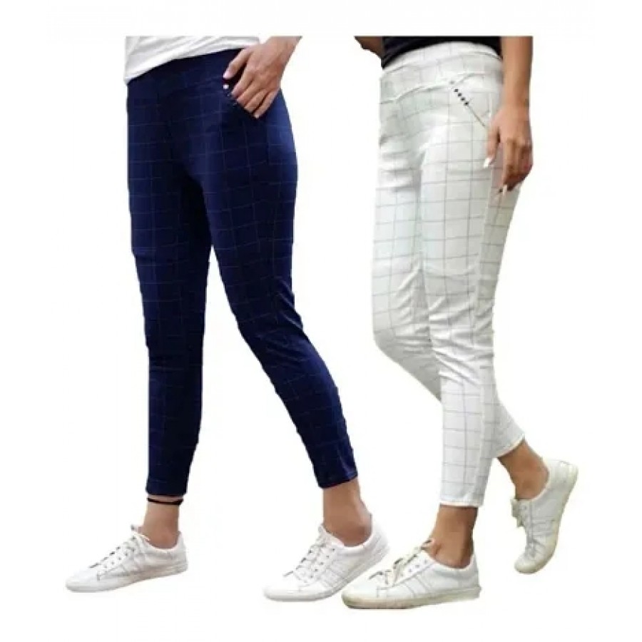 Combo of 2 Checked Jeggings