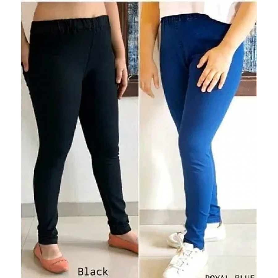 Fancy Denim Solid Jeggings Combo of 2