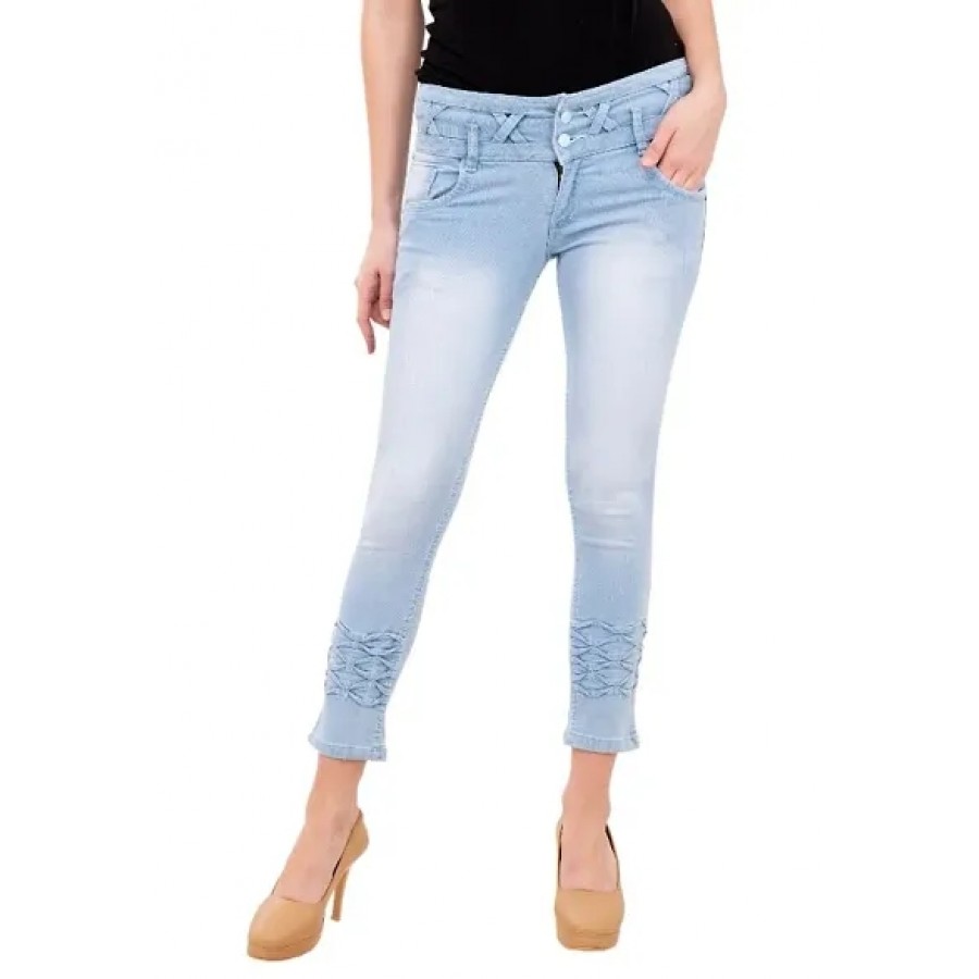 Light Blue Cross Women Jeans