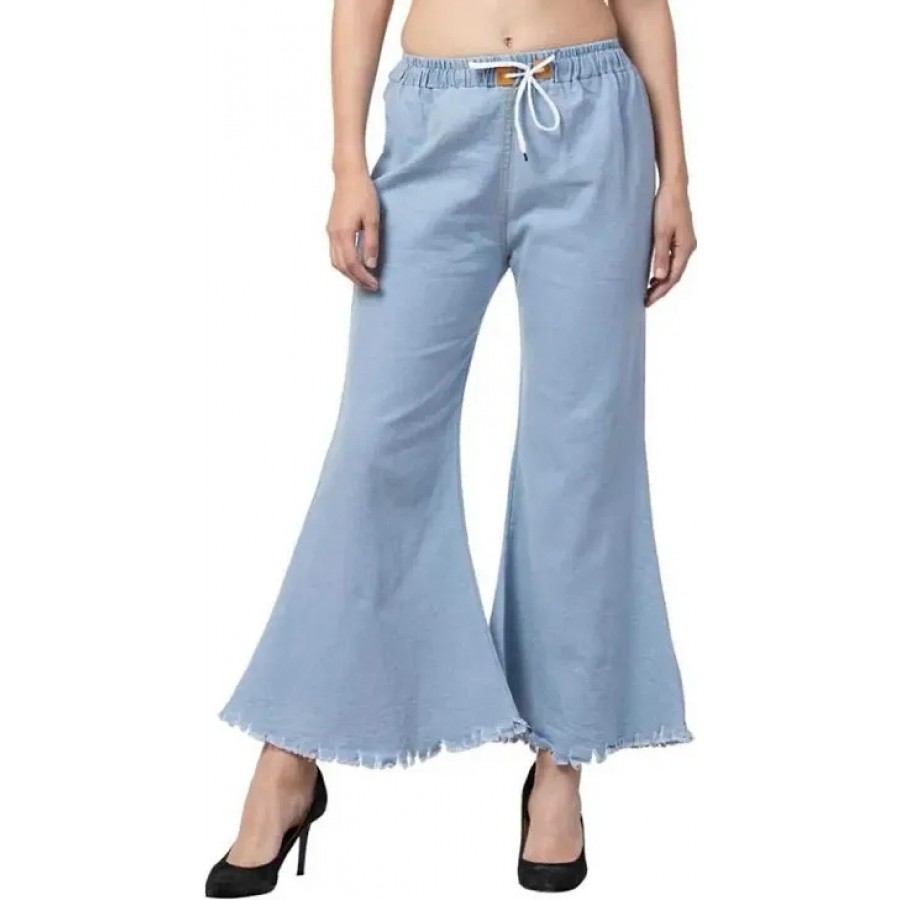 Stretchable Premium Denim Light Blue Flared Jogger Jeans