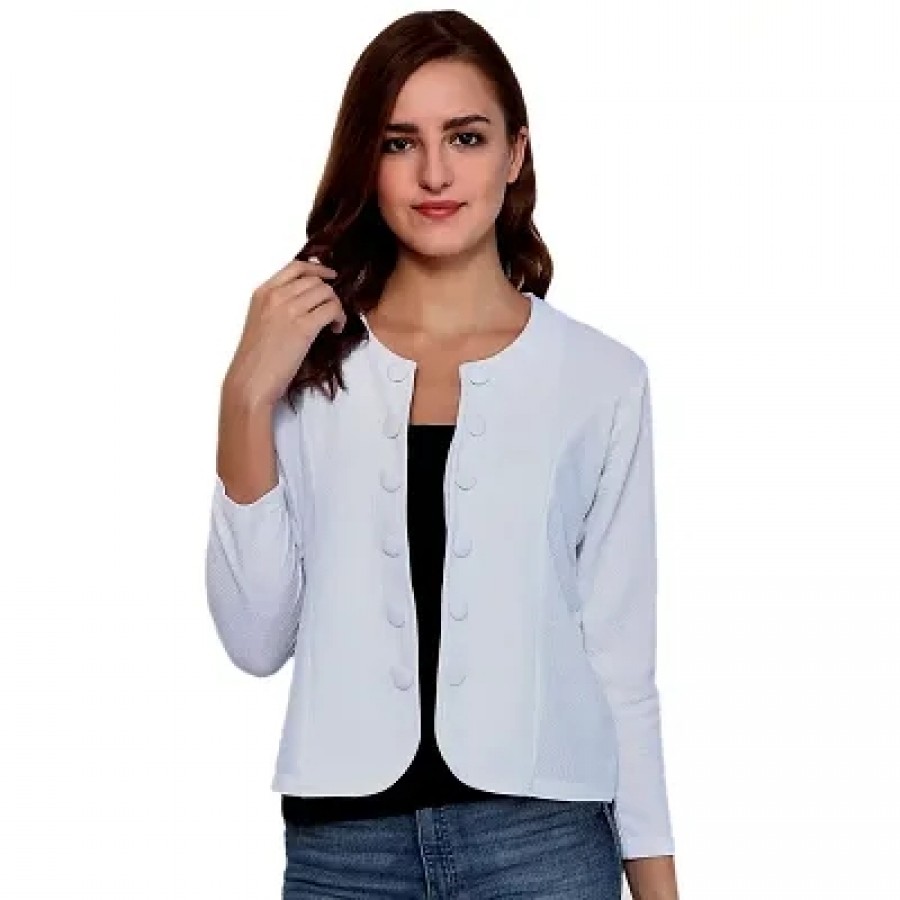 Women's Poly Lycra White Shrug