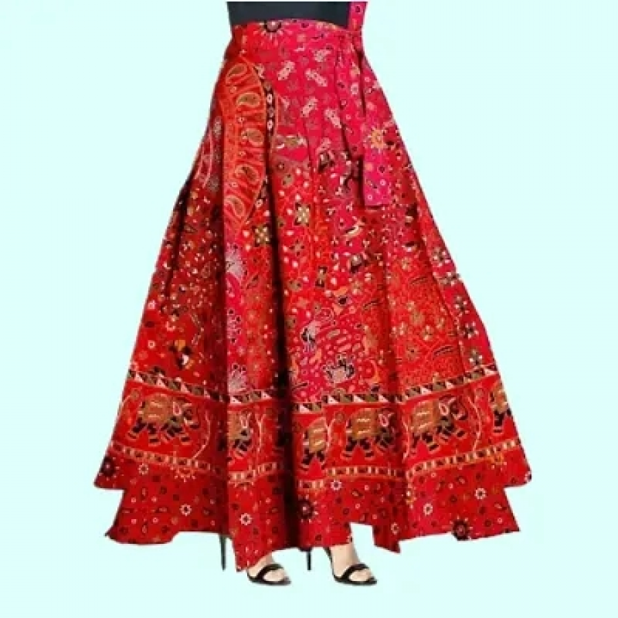 Stylish Floral Printed Wrap Around Skirt