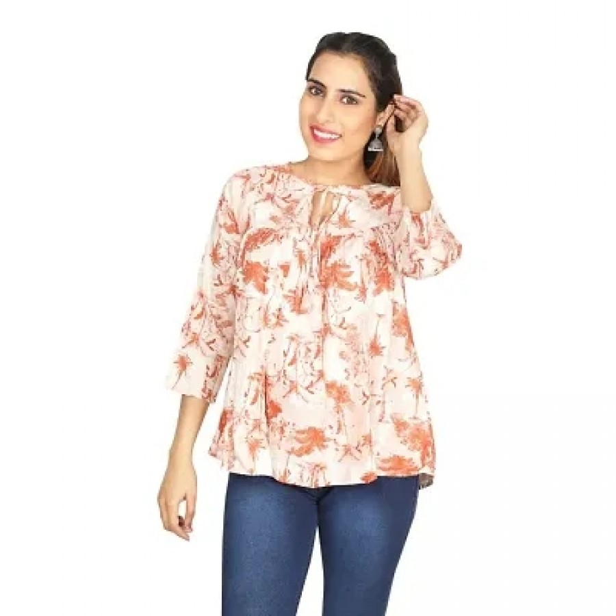 Akshh Rayon Gattered Top