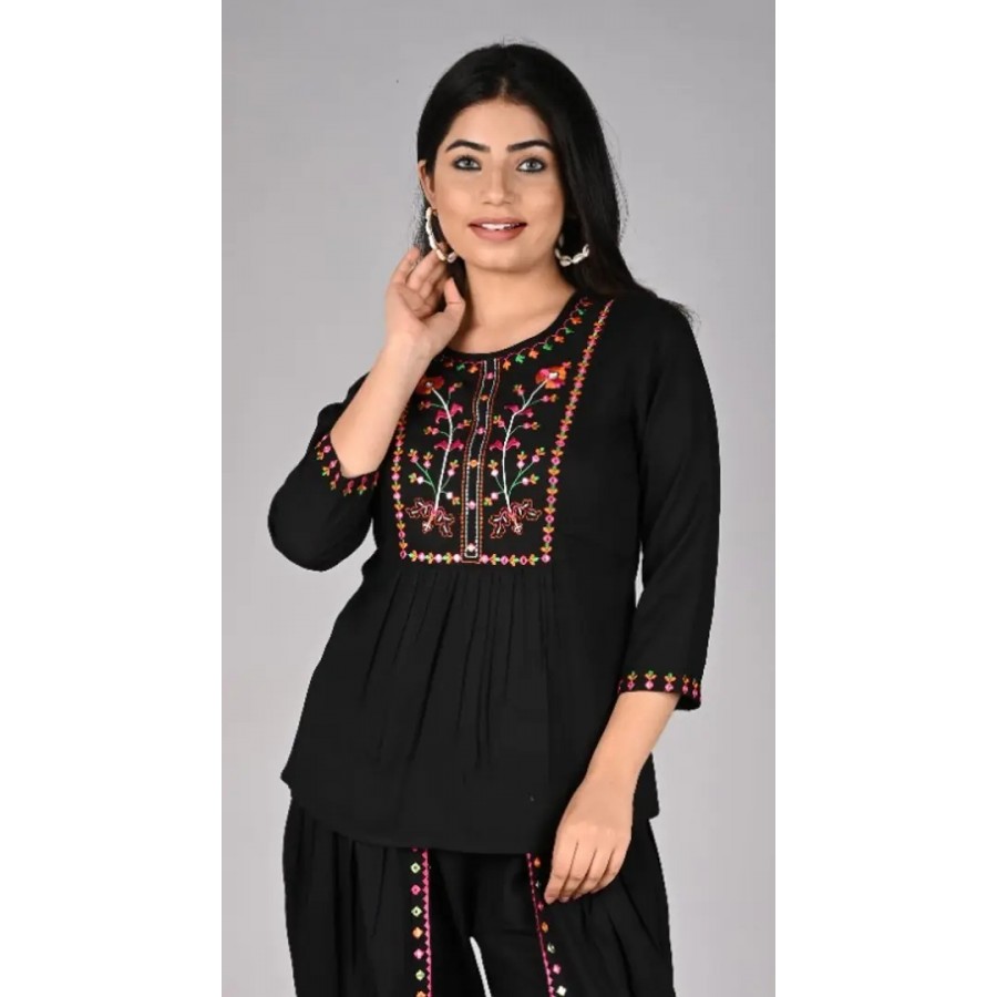 Black Embroidered Top